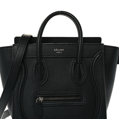 Celine Drummed Calfskin Nano Luggage Black 8 of 16