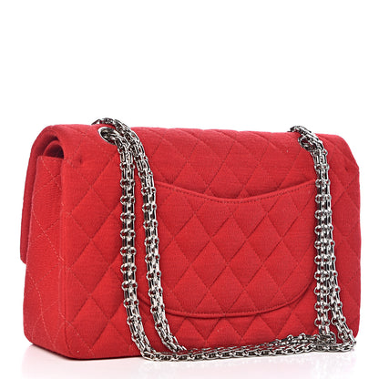 Chanel Jersey Quilted Medium Double Flap Bijoux Chain Red 3 of 10