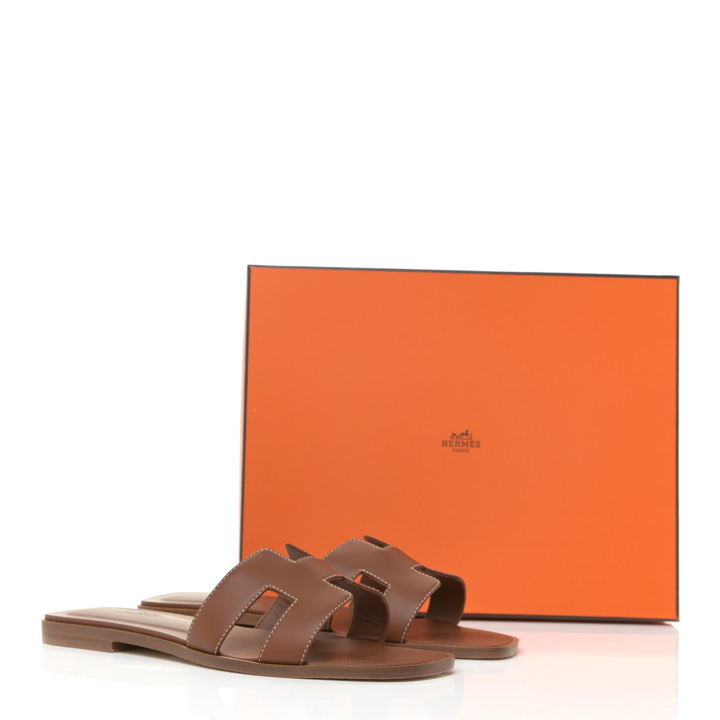 Box Calfskin Oran Sandals 38.5 Gold