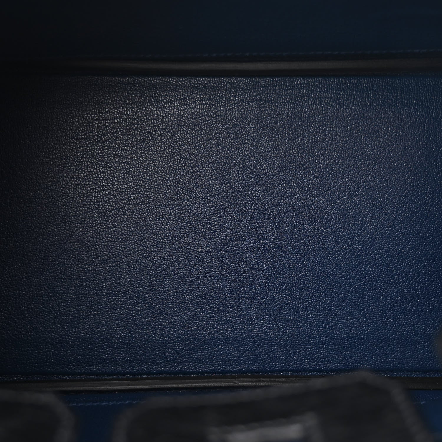 Hermes Ostrich Bi-Color Birkin 25 Bleu Iris Black 4 of 12