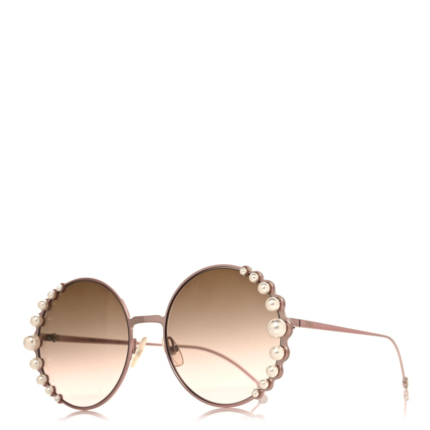Fendi Metal Dots Round Sunglasses FF 0259/S Rose Gold 1 of 6