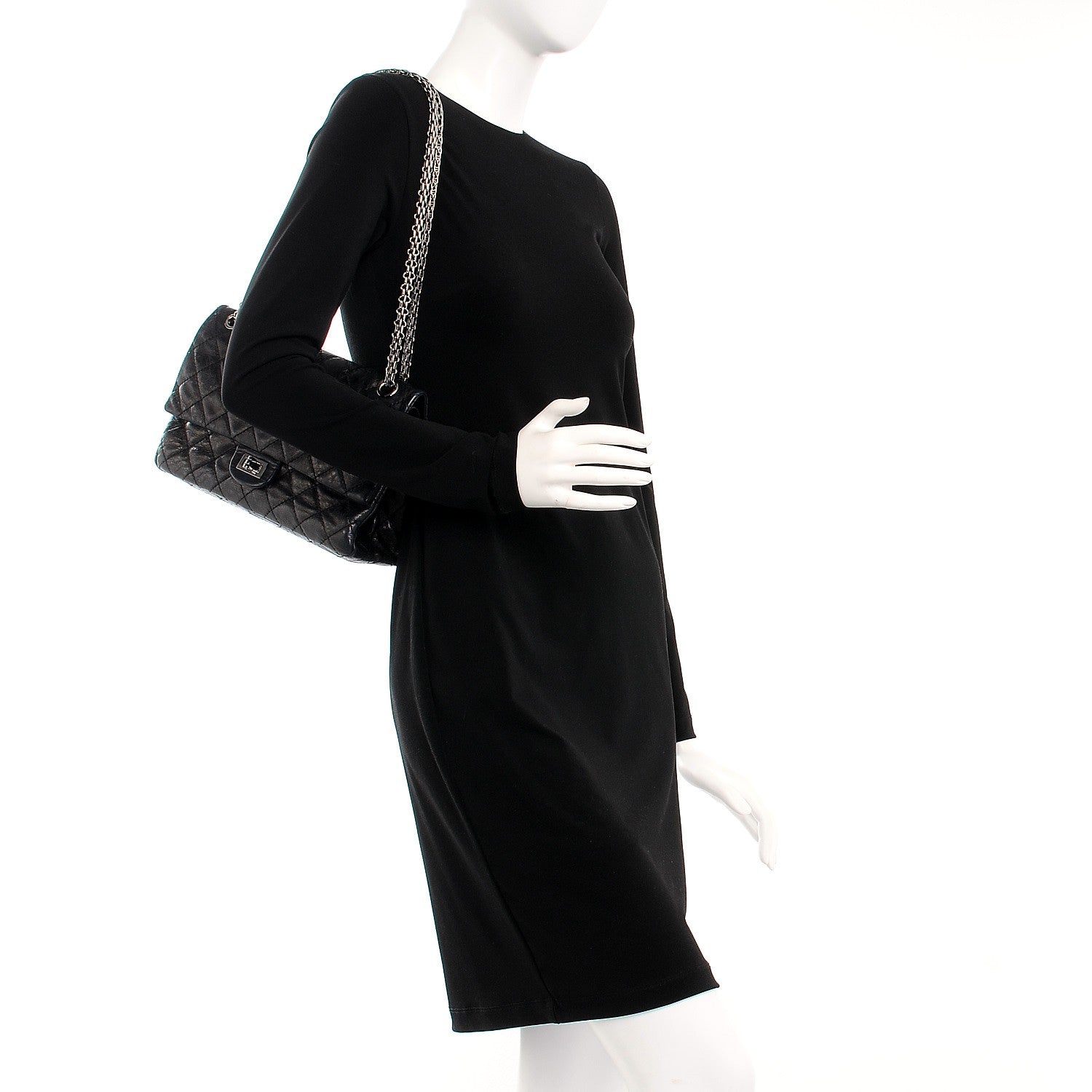 Chanel Metallic Aged Calfskin 2.55 Reissue 226 Flap Black 2 of 11