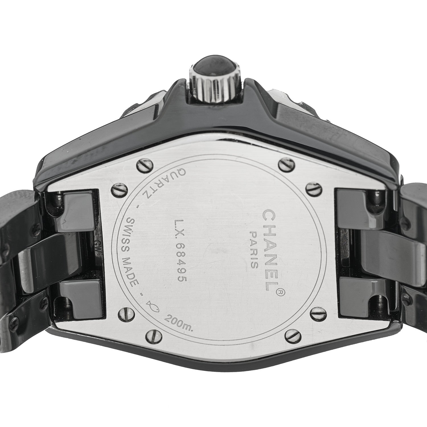 Chanel Stainless Steel Ceramic Diamond Pave Bezel 33mm J12 Quartz Watch Black 4 of 4
