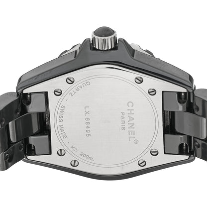 Chanel Stainless Steel Ceramic Diamond Pave Bezel 33mm J12 Quartz Watch Black 4 of 4
