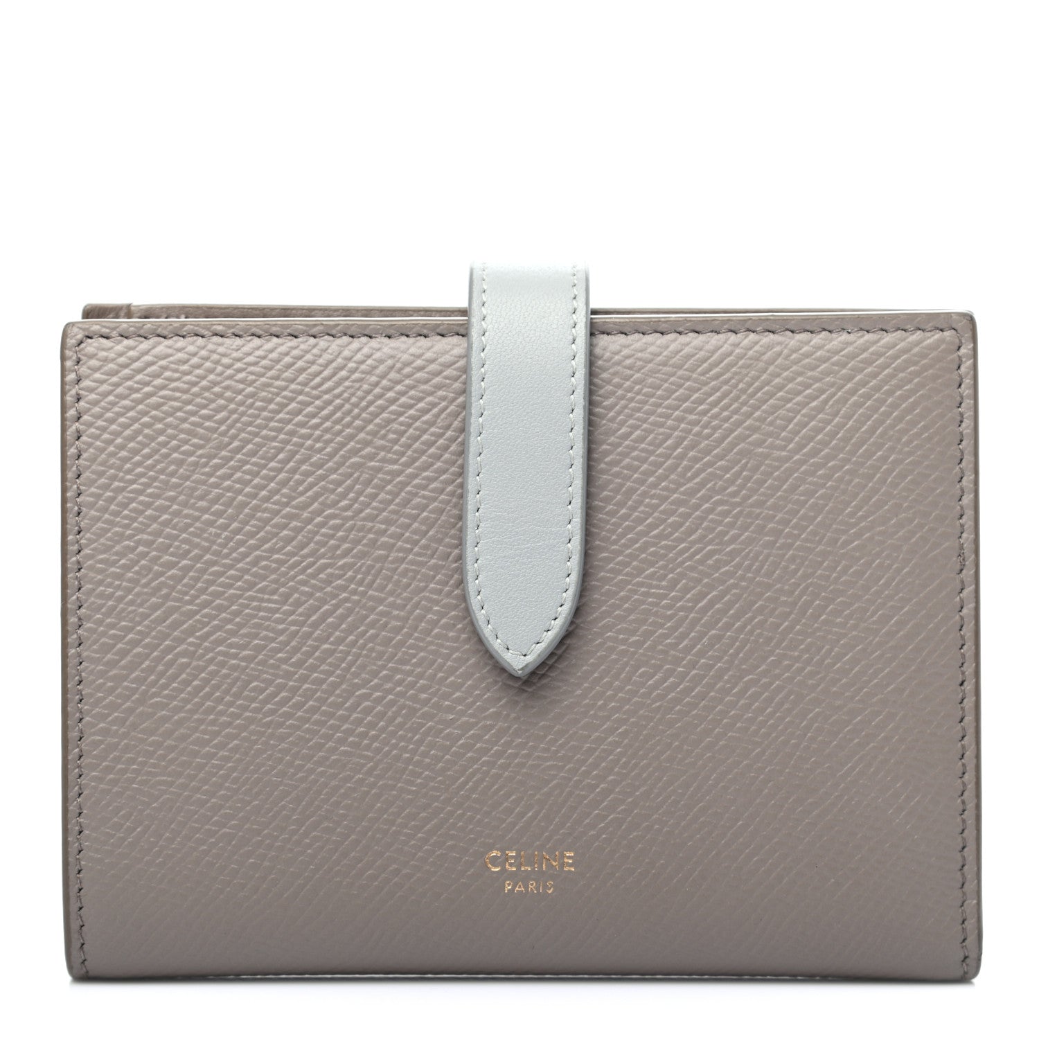 Celine Grained Calfskin Medium Multifunction Strap Wallet Pebble Mineral 1 of 10