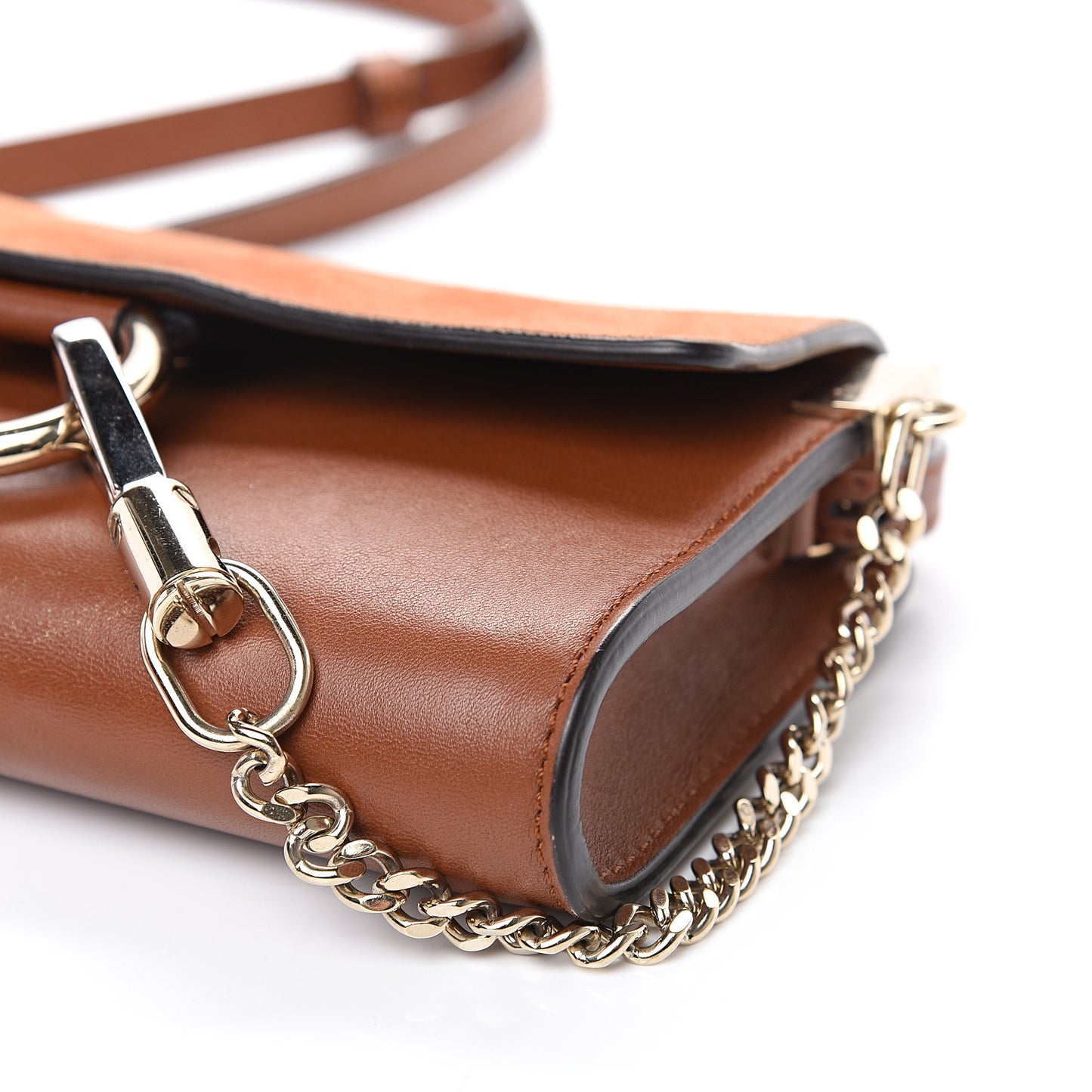 Suede Calfskin Mini Faye Shoulder Bag Tobacco