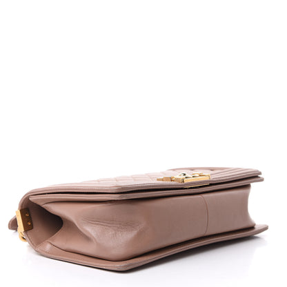 Chanel Lambskin Quilted Medium Boy Flap Dark Beige 4 of 17