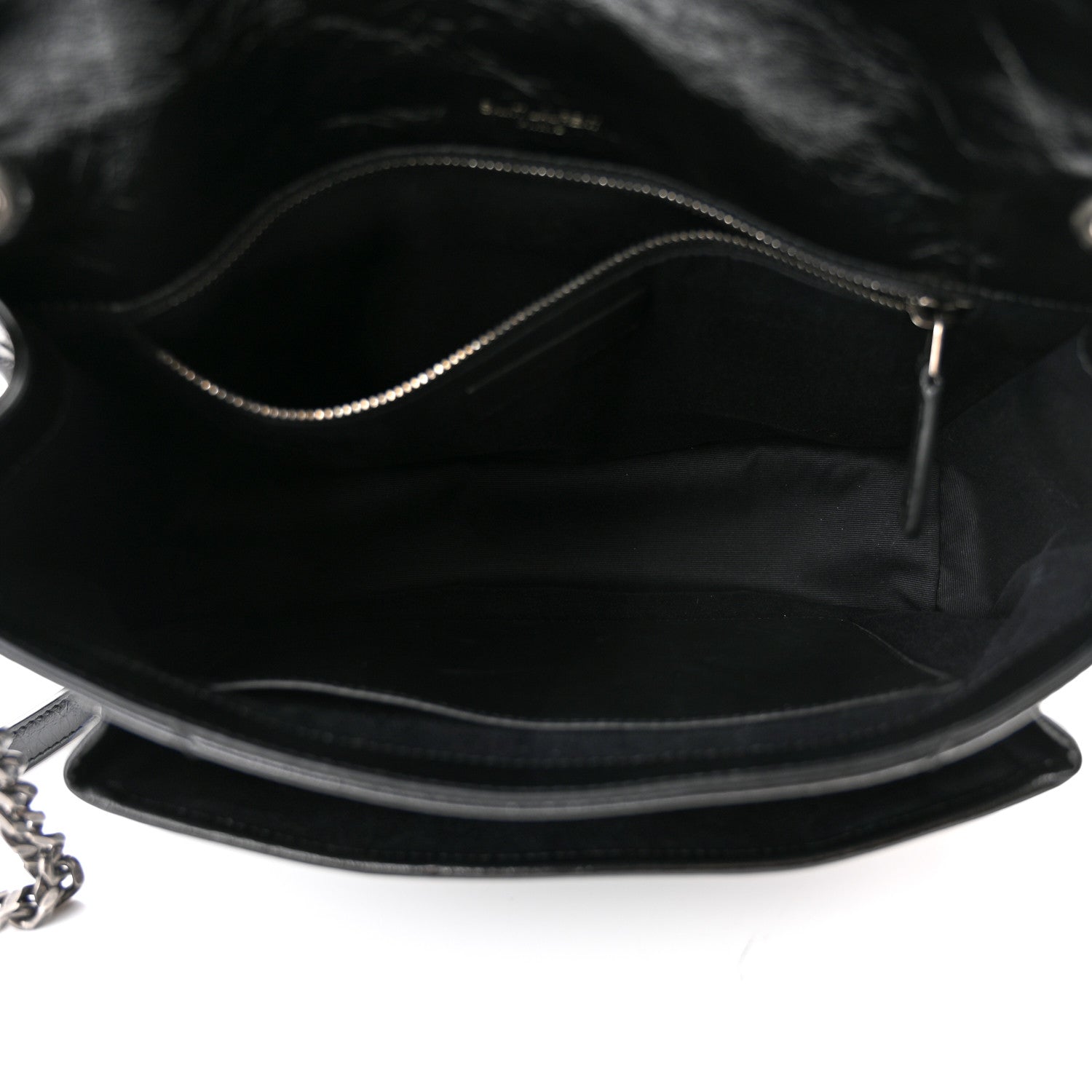 Saint Laurent Crinkled Calfskin Matelasse Monogram Medium Niki Chain Satchel Black 5 of 10