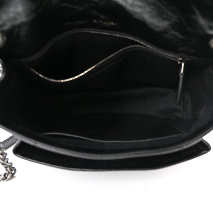 Saint Laurent Crinkled Calfskin Matelasse Monogram Medium Niki Chain Satchel Black 5 of 10