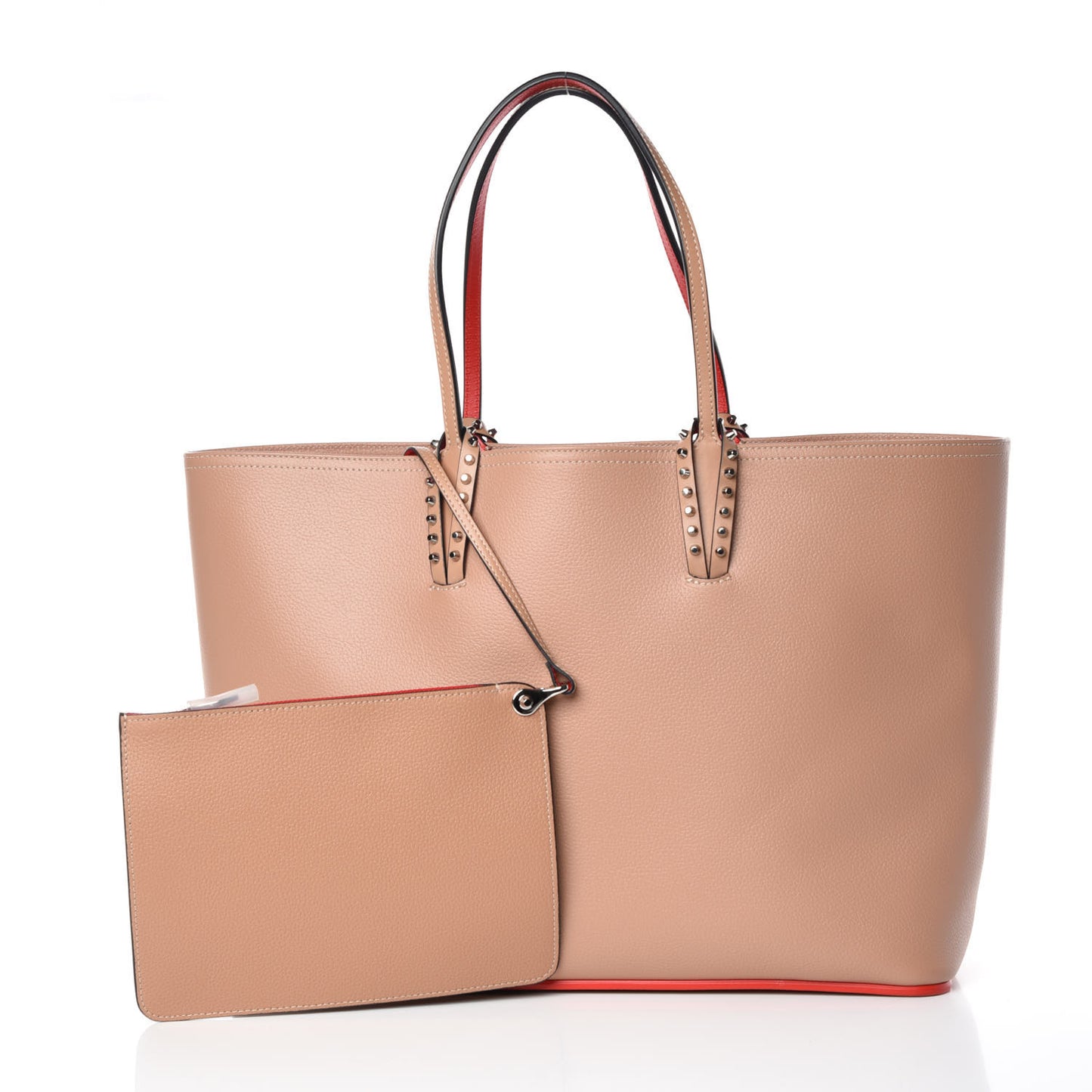 Calfskin Spikes East West Cabata Tote Nude