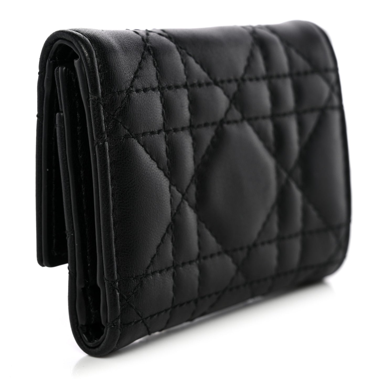 Lambskin Cannage My Dior Veronia Wallet Black