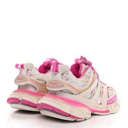 Balenciaga Mesh Rubber Bi-Color Womens Track Sneakers 38 Fluo Pink White 4 of 10