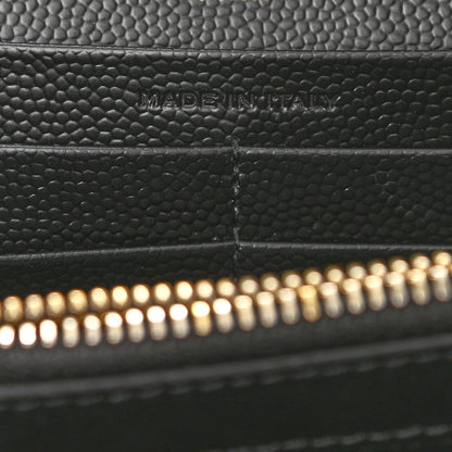 Saint Laurent Grain De Poudre Mixed Matelasse Triquilt Monogram Chain Wallet Black 7 of 8