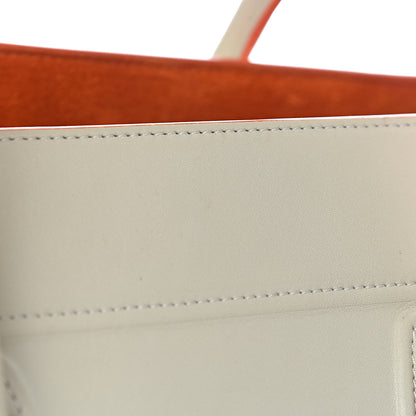 Celine Smooth Calfskin Medium Phantom Luggage Chalk Orange Trim 8 of 13
