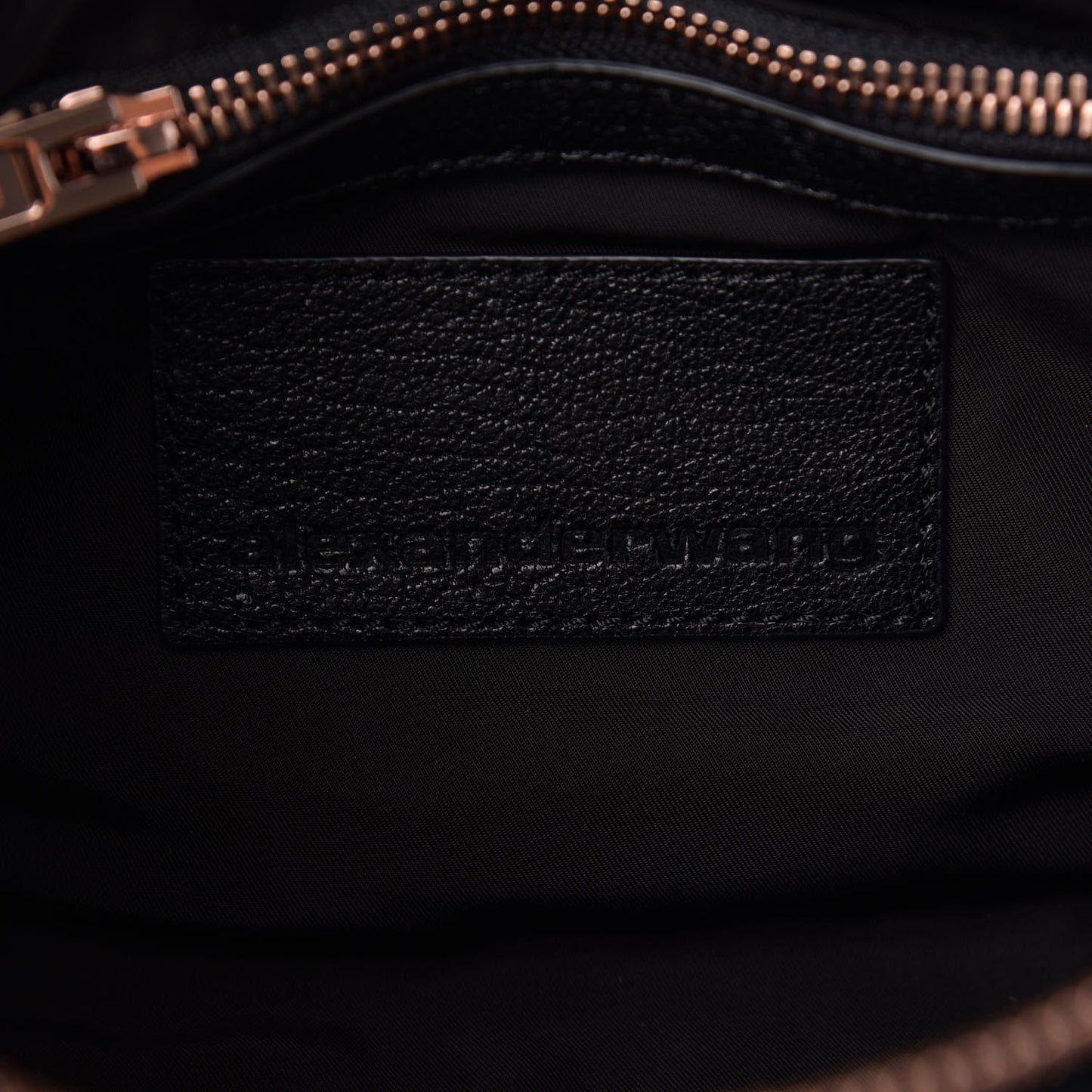 Pebbled Lambskin Mini Rockie Black Rose Gold Hardware