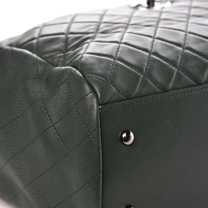 Chanel Lambskin Quilted Large Drawstring Shoulder Bag Green 11 of 14