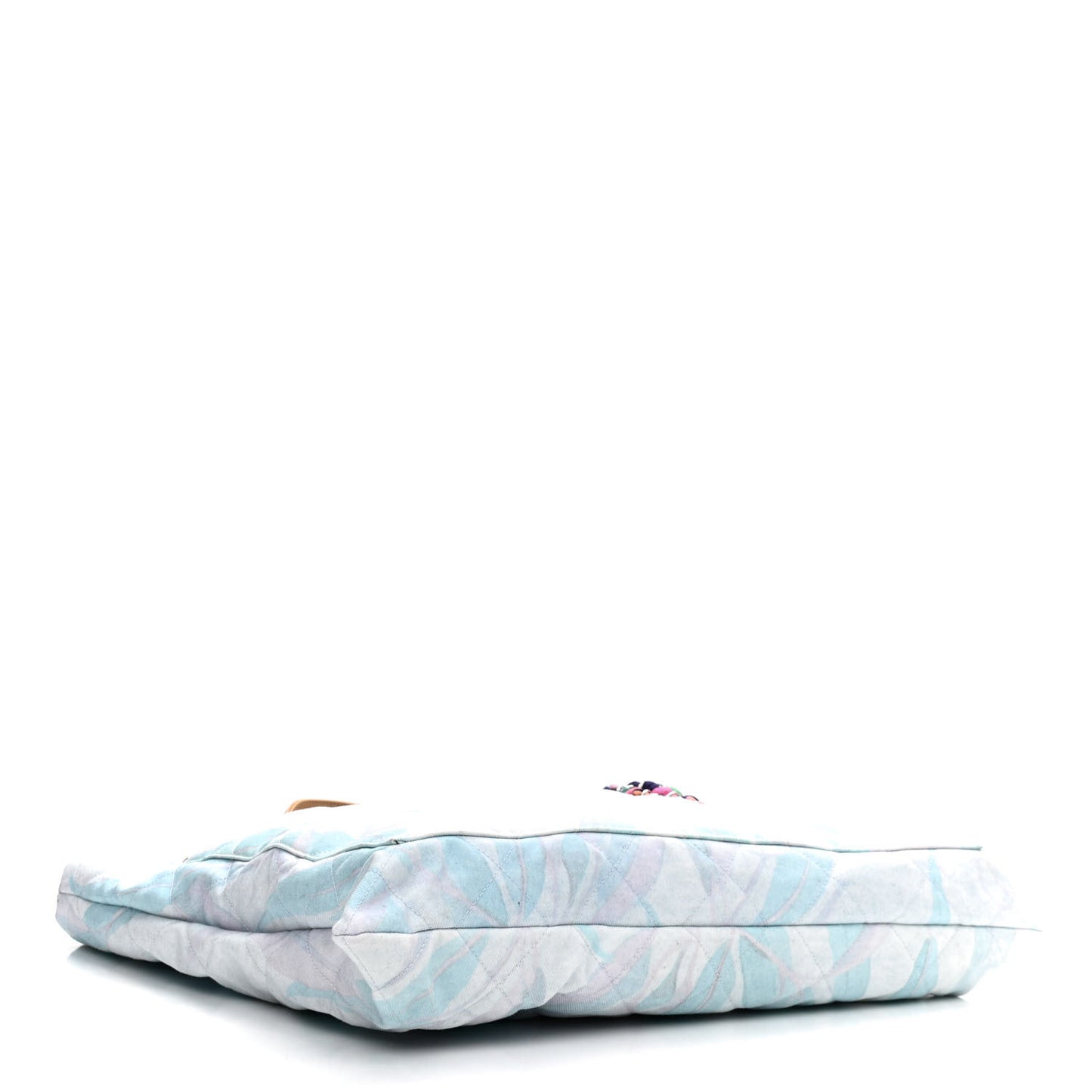 Canvas Quilted Jungle Jeans Tote White Multicolor