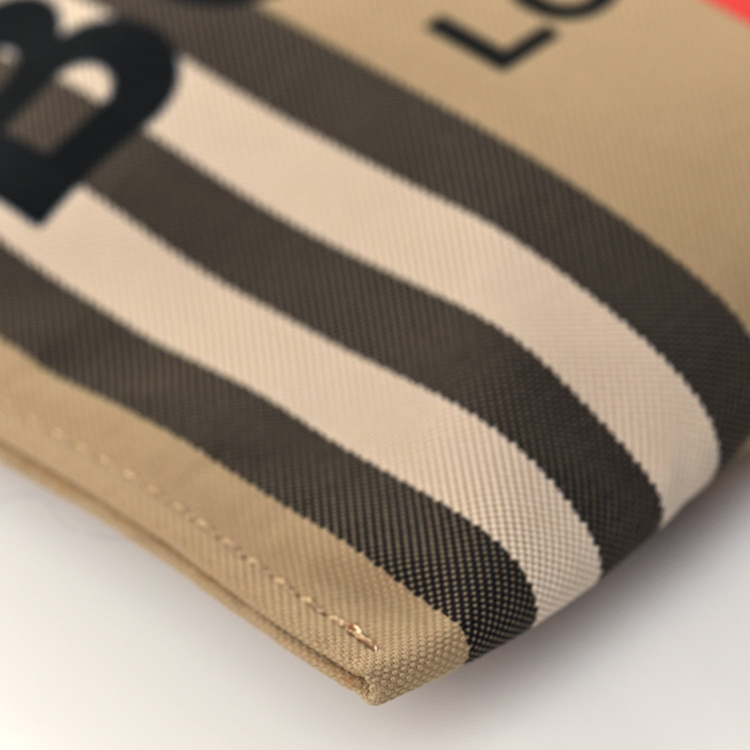 Burberry Nylon Vintage Check Print Logo Wristlet Archive Beige 9 of 12