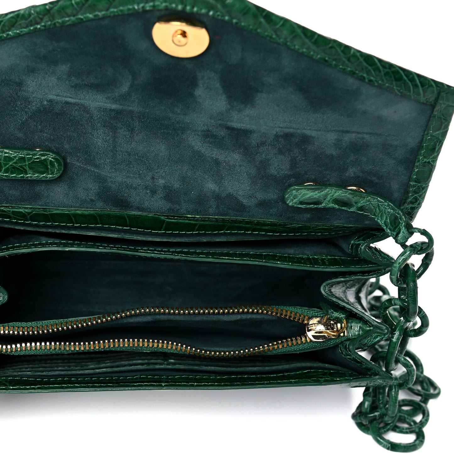 Crocodile Amour Clutch Green
