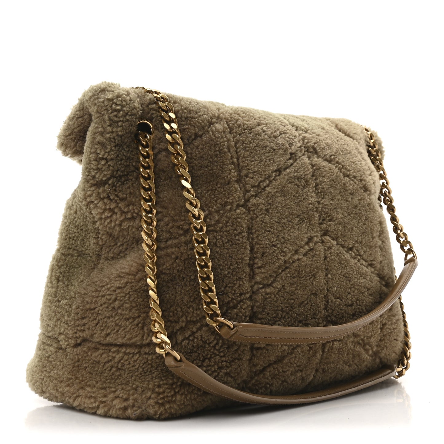 Shearling Quilted Small Loulou Monogram Chain Satchel Cinnamon