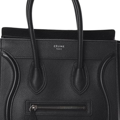 Celine Drummed Calfskin Micro Luggage Black 7 of 9