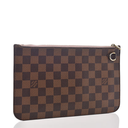Louis Vuitton Damier Ebene Neverfull MM GM Pochette Rose Ballerine 2 of 7