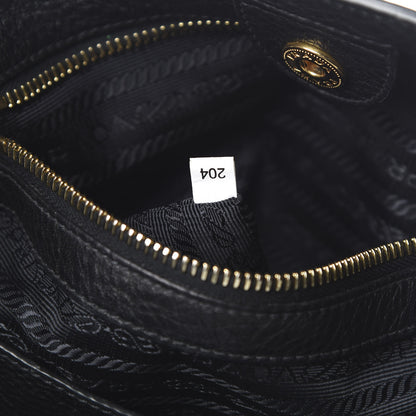 Prada Vitello Daino Side Pocket Tote Black 8 of 15