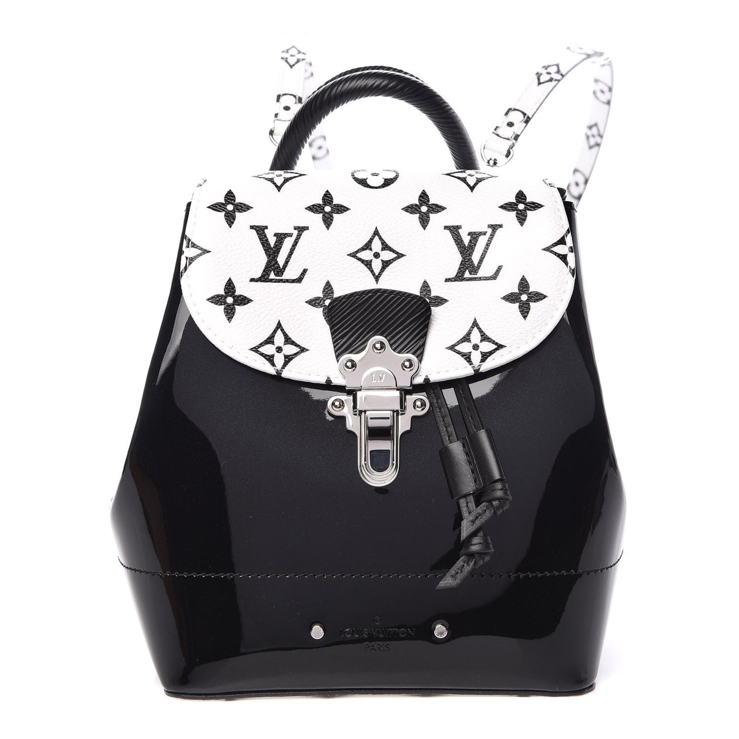 Patent Monogram Hot Springs Backpack Black White