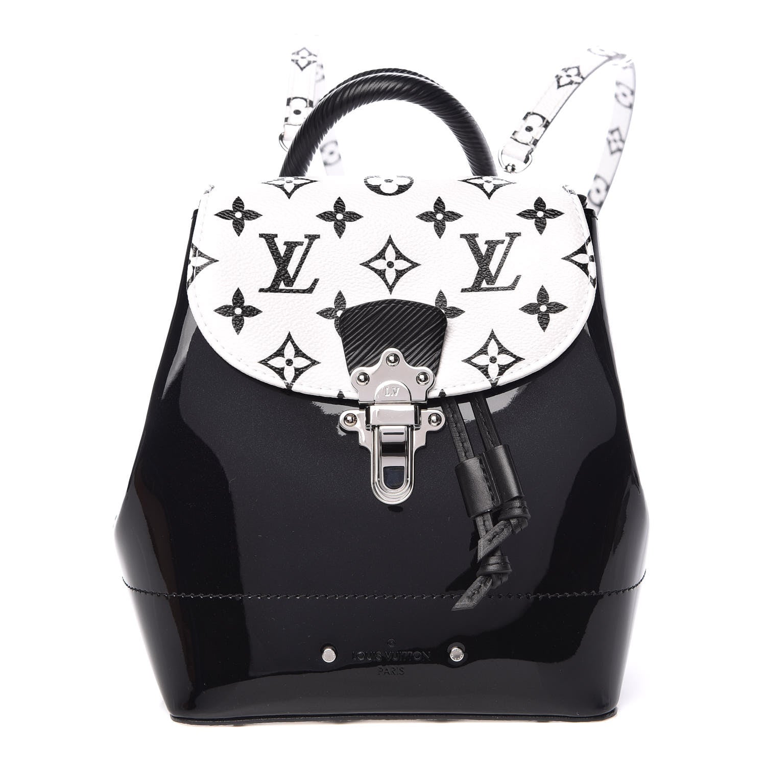 Louis Vuitton Patent Monogram Hot Springs Backpack Black White 1 of 8