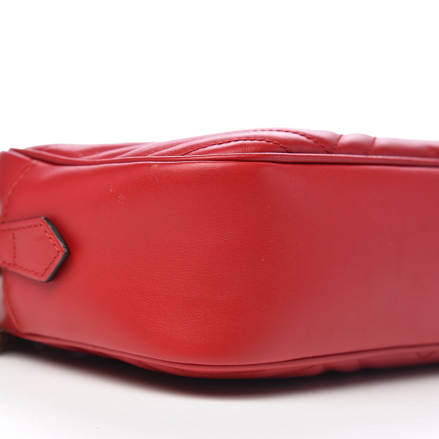 Gucci Calfskin Matelasse Small GG Marmont Chain Shoulder Bag Hibiscus Red 8 of 12