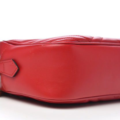 Gucci Calfskin Matelasse Small GG Marmont Chain Shoulder Bag Hibiscus Red 8 of 12