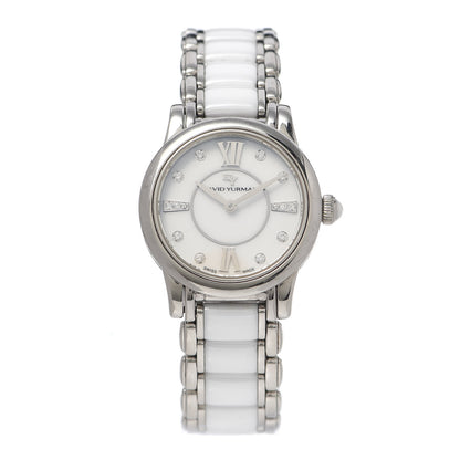 David Yurman Stainless Steel Ceramic Diamond 30mm Classic Quartz Watch White 1 of 6