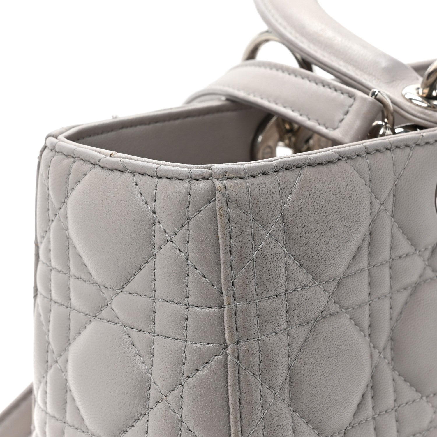 Christian Dior Lambskin Cannage Large Lady Dior Light Grey 15 of 15