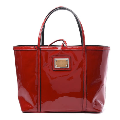 Dolce & Gabbana Vernice Vitello Shopping Tote Red 1 of 9