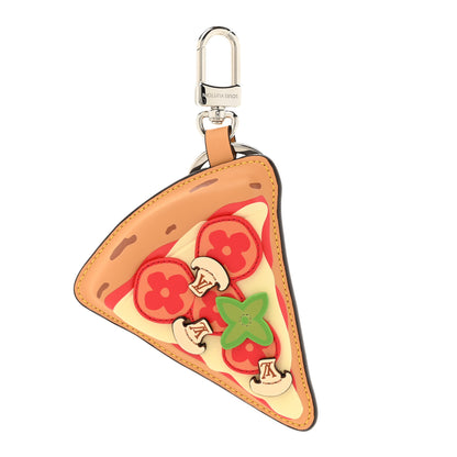 Louis Vuitton Calfskin Monogram Printed Pizza Bag Charm Key Holder 1 of 5