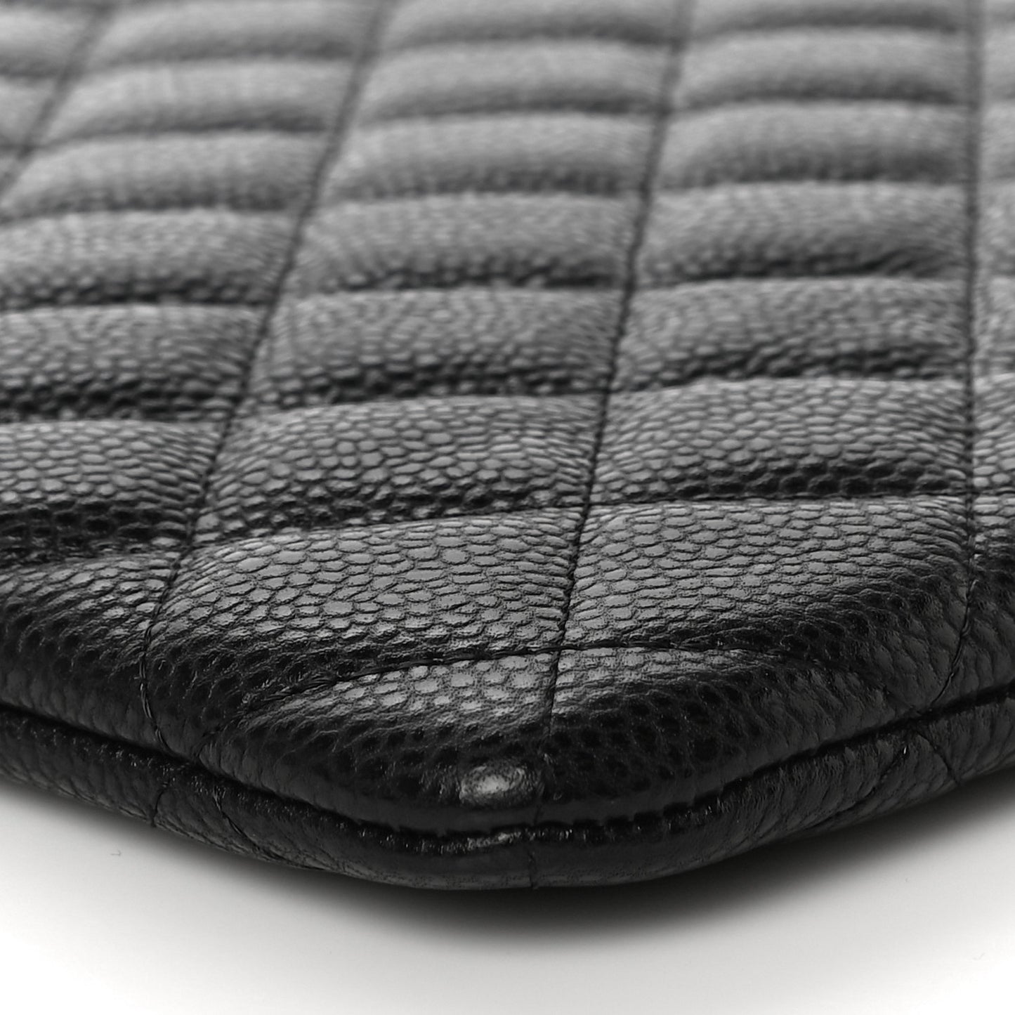 Caviar Quilted Large Cosmetic Case Black