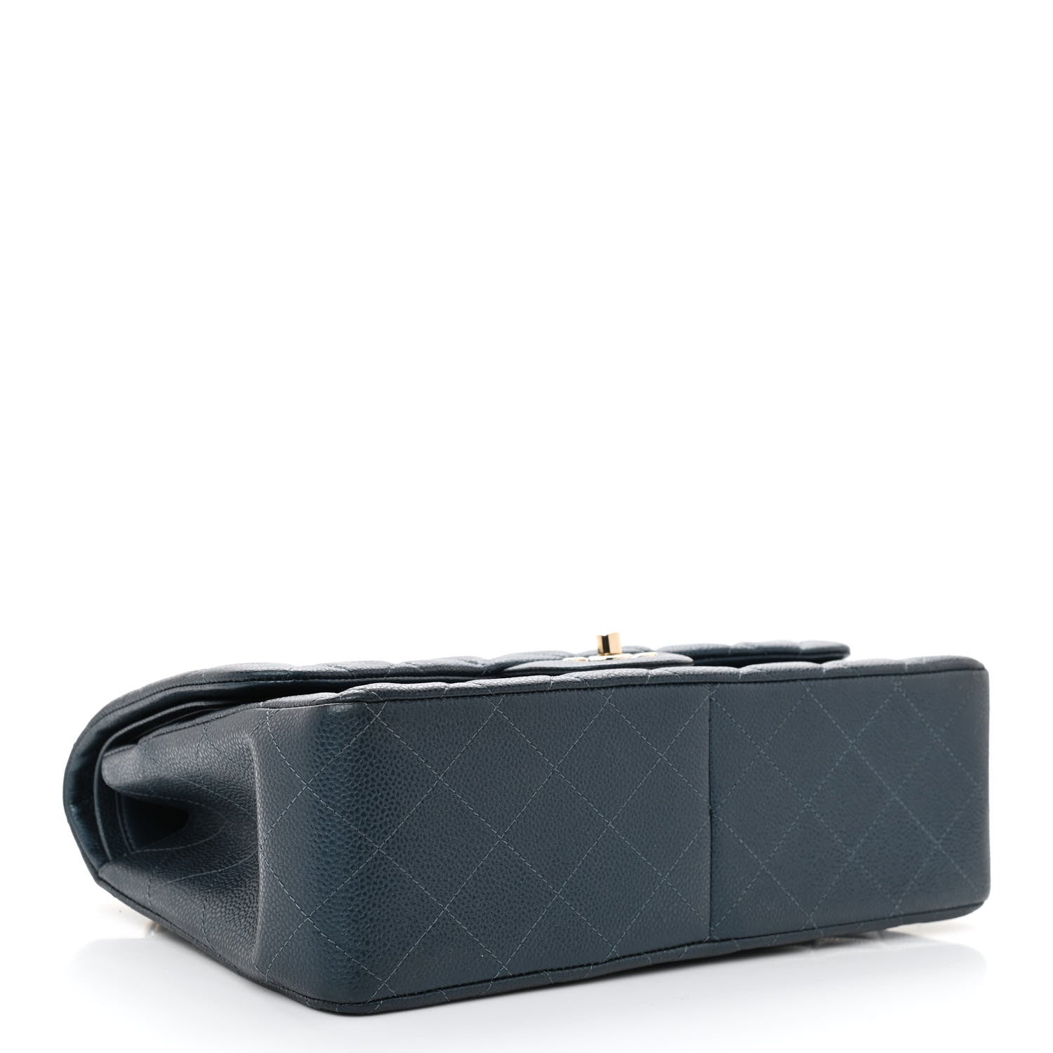 Chanel Metallic Caviar Quilted Jumbo Double Flap Dark Blue 4 of 10
