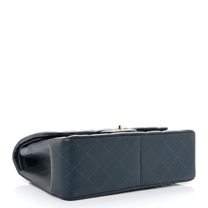 Chanel Metallic Caviar Quilted Jumbo Double Flap Dark Blue 4 of 10