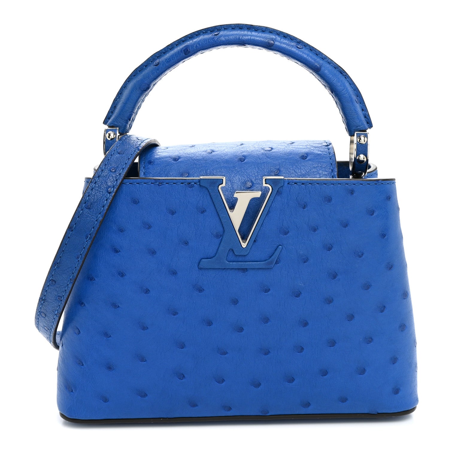 Louis Vuitton Ostrich Capucines Mini Saphir 1 of 8