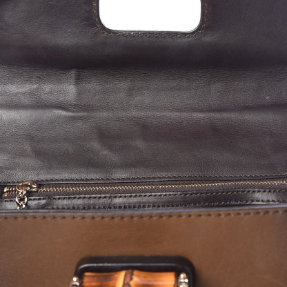 Gucci Saddle Soft Calfskin Sfumato Small New Bamboo Top Handle Bag Winter Leaf 13 of 14