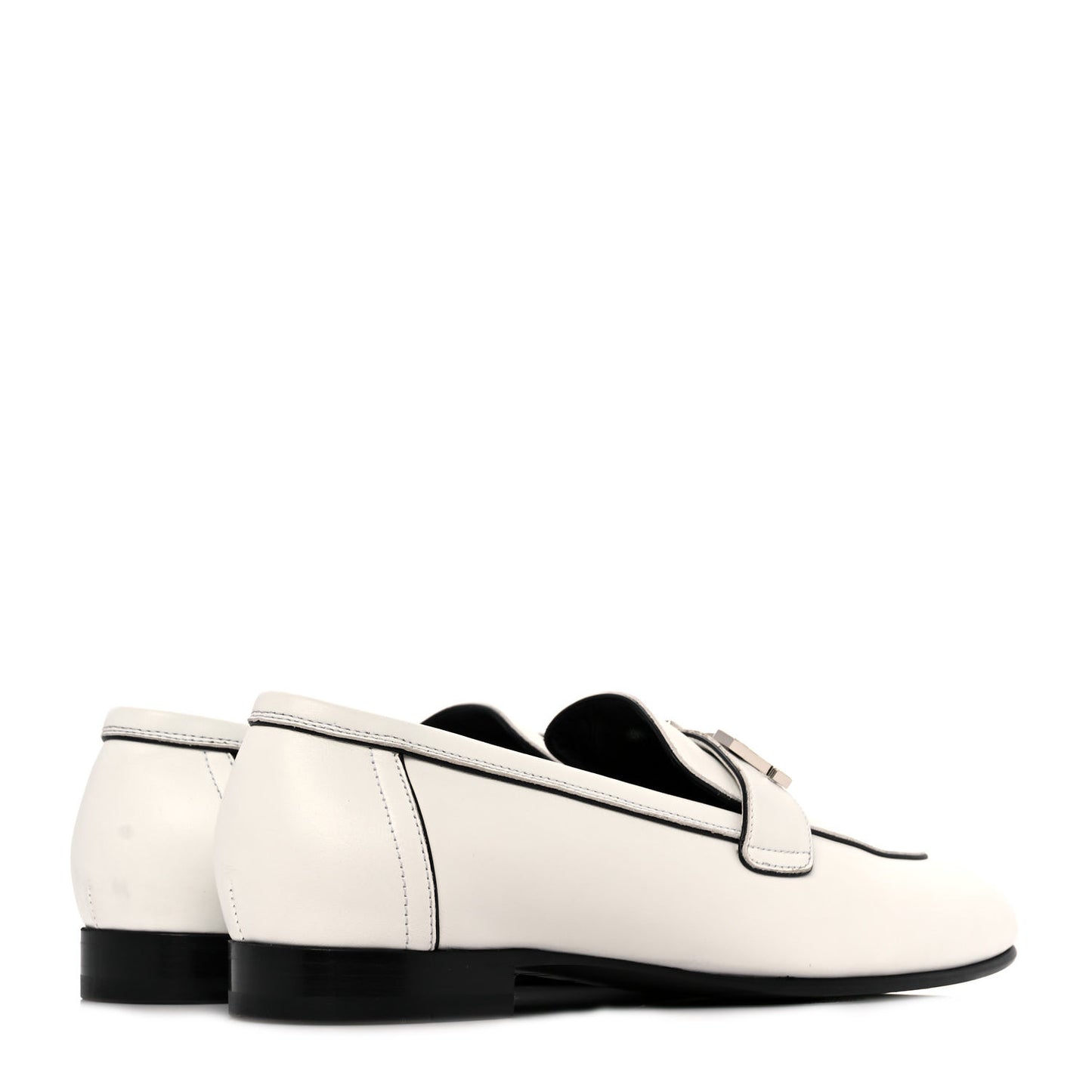 Calfskin Womens Paris Loafers 38.5 White
