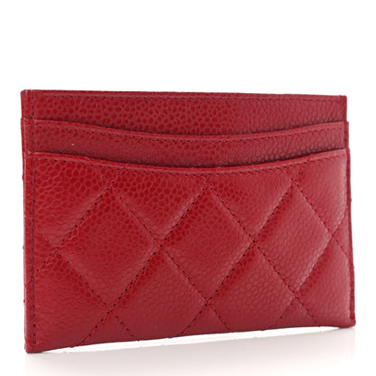 Chanel Caviar Quilted Card Holder Red 3 of 10