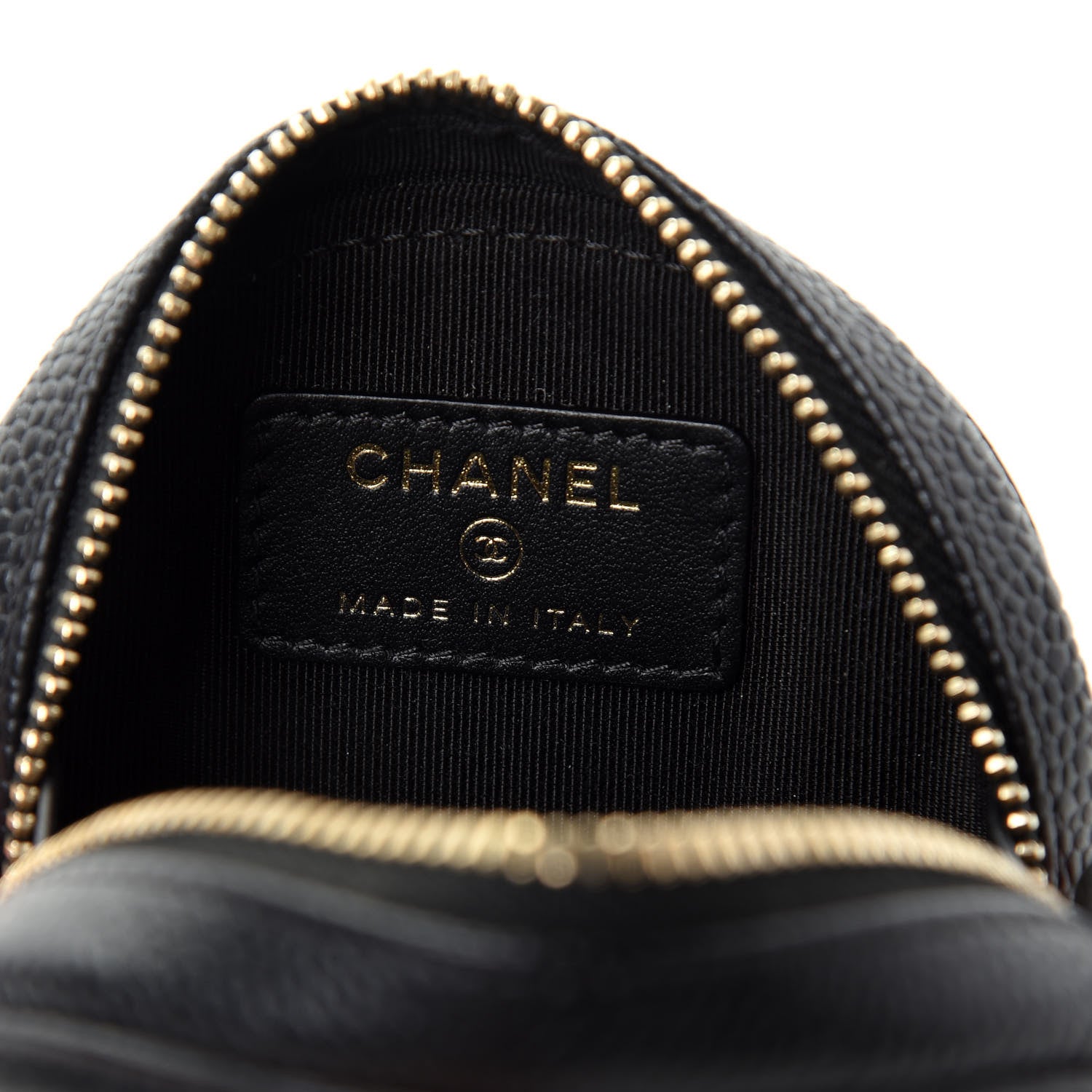 Chanel Caviar Quilted Filigree Zip Around Classic Coin Purse Black 6 of 7