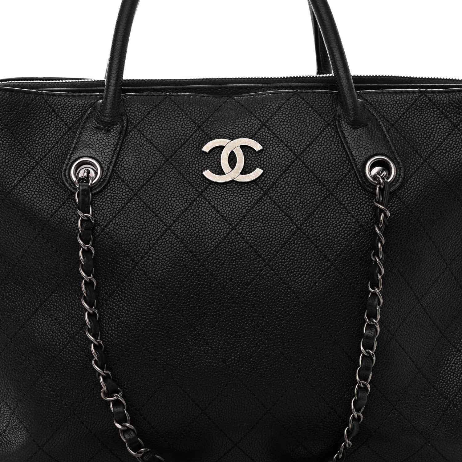 Chanel Grained Vegetal Calfskin Urban Shopping Tote Black 10 of 13