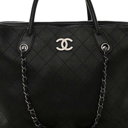Chanel Grained Vegetal Calfskin Urban Shopping Tote Black 10 of 13