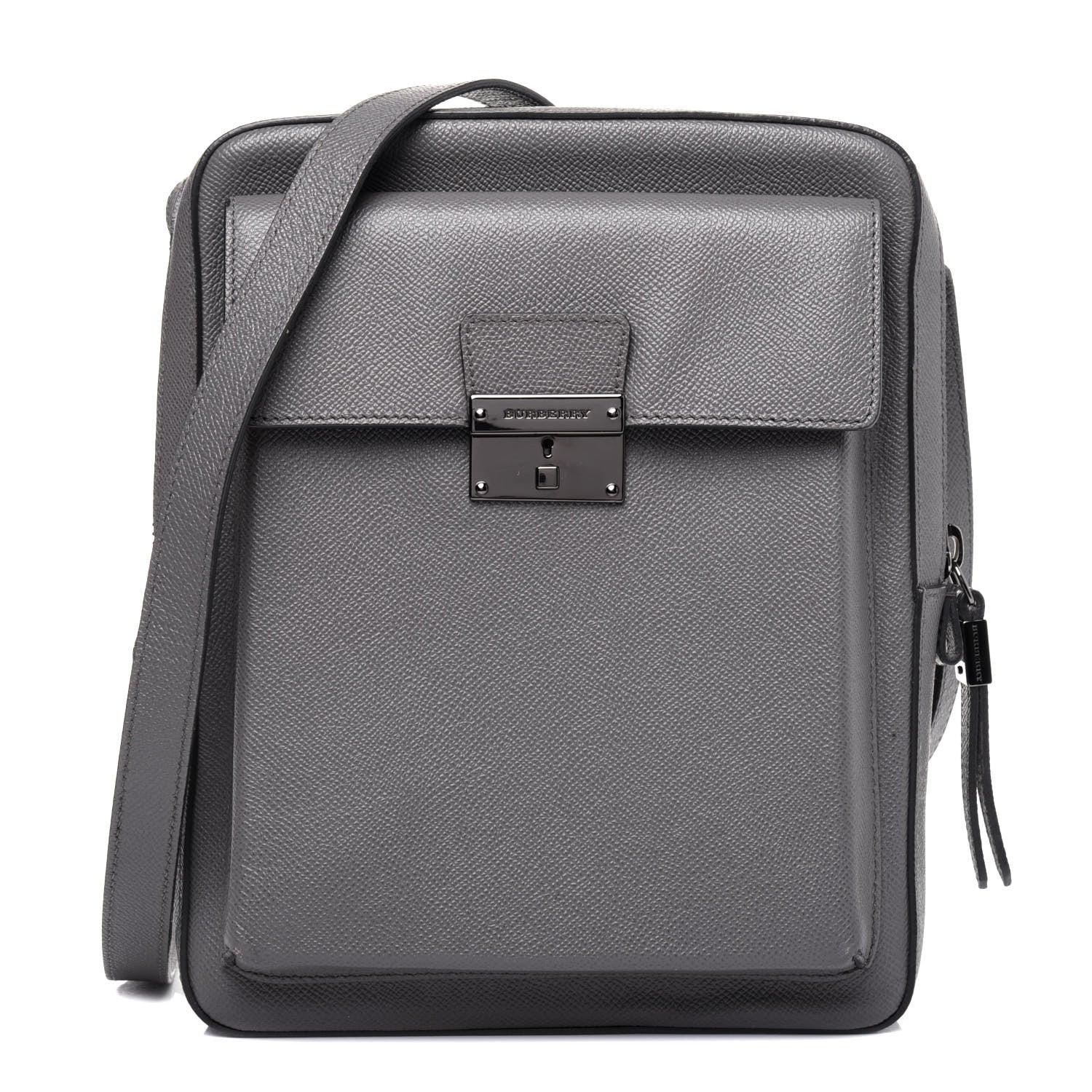 Burberry Calfskin Messenger Bag Grey 1 of 16