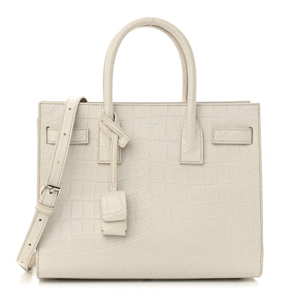 Saint Laurent Calfskin Crocodile Embossed Baby Sac De Jour Crema Soft 1 of 12