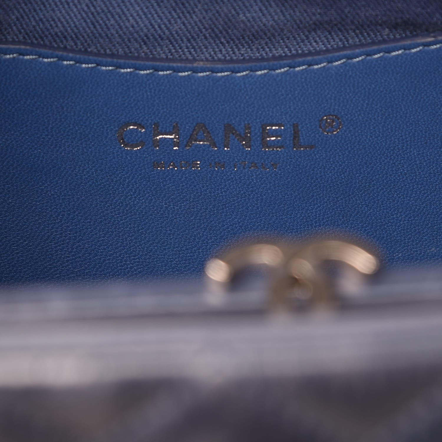 Chanel Glazed Calfskin Quilted Medium Just Mademoiselle Blue 8 of 9