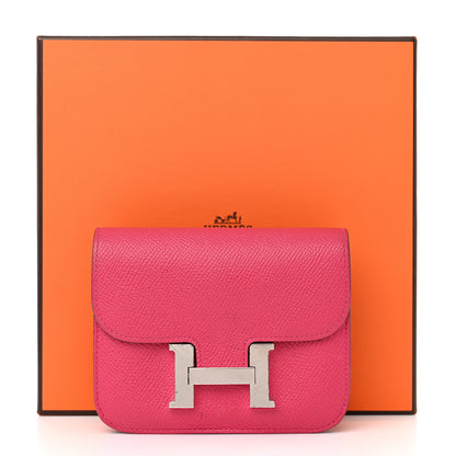 Hermes Epsom Constance Slim Wallet Rose Mexico 8 of 8