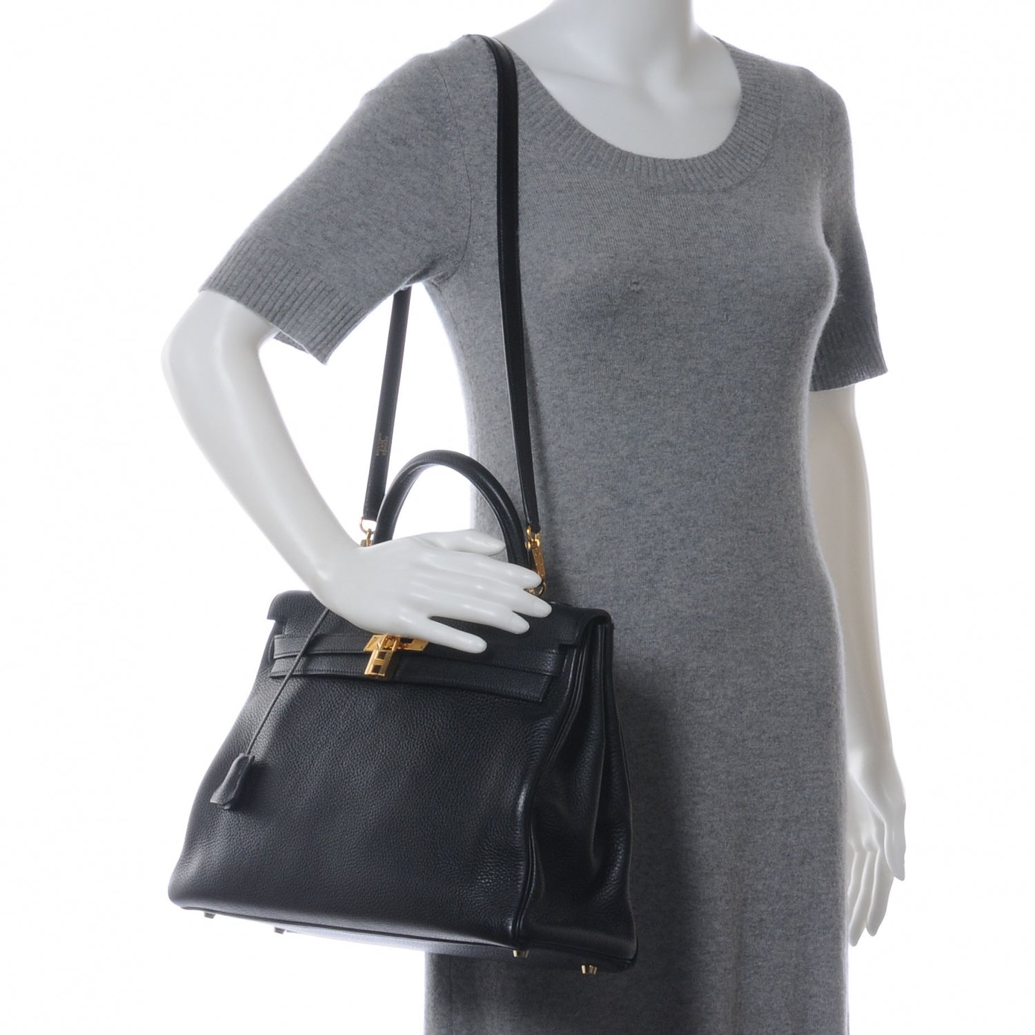 Hermes Taurillon Clemence Kelly 35 Souple Black 2 of 10